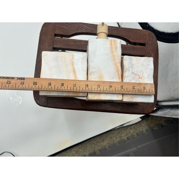 Soap Dispenser and Bathroom Accessory Trio – Faux Sandstone Look - Picture 4 of 7